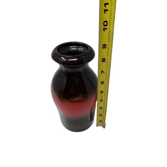 Vase Scheurich West Germany Pottery 208-21 Brown & Red Vase - Picture 4 of 9